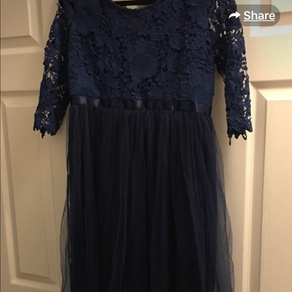 Dark blue lady’s dress
